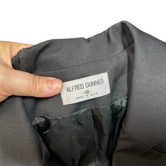 Alfred Dunner 16 Classic Black Blazer Suit Jacket Career Wear Shoulder Pads - Picture 4 of 8